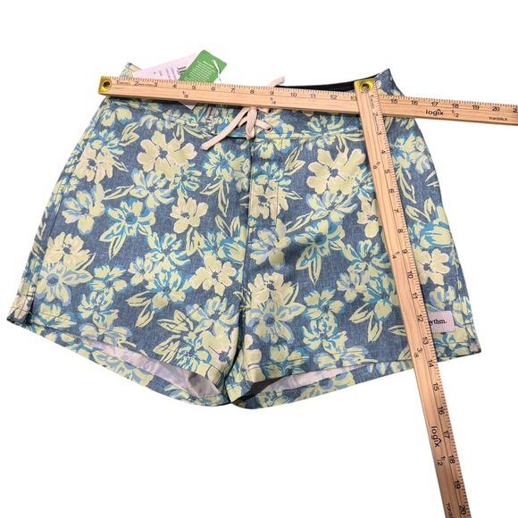 Rhythm Blue and Green Floral Surf Shorts Free People US Sz 8 made in Australia - Picture 6 of 10